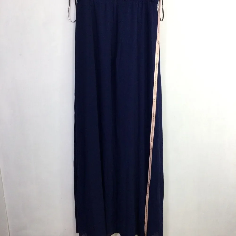 Lulus Womens Mock-Neck Maxi Dress Sleeveless Casual Navy Blue Size Medium NWT - Picture 9 of 16
